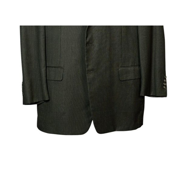 Hickey Freeman Blazer Size 44 Regular Charcoal Gray 100% Wool 2-Button Business - Picture 4 of 8